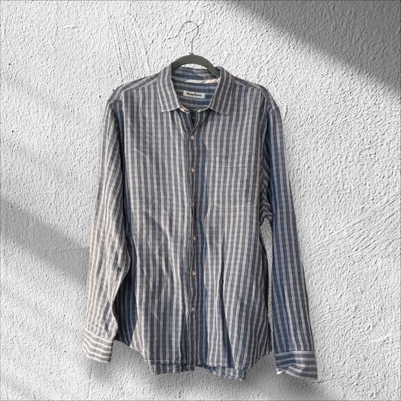 Tommy Bahama Mens Button Up Striped Shirt XL Alternative Cuff Career Casual - Picture 1 of 12